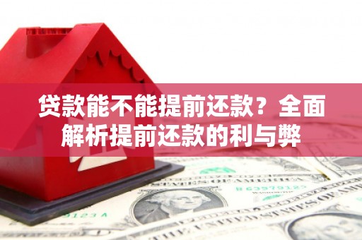 富县贷款能不能提前还款？全面解析提前还款的利与弊