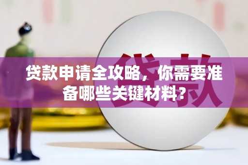 龙文贷款申请全攻略，你需要准备哪些关键材料？