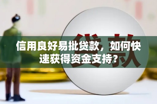 琼中信用良好易批贷款，如何快速获得资金支持？