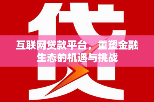 田家庵互联网贷款平台，重塑金融生态的机遇与挑战