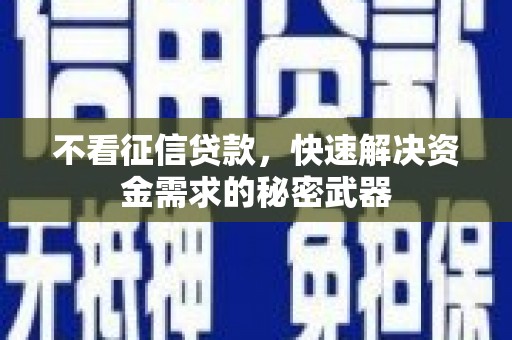 泰来不看征信贷款，快速解决资金需求的秘密武器
