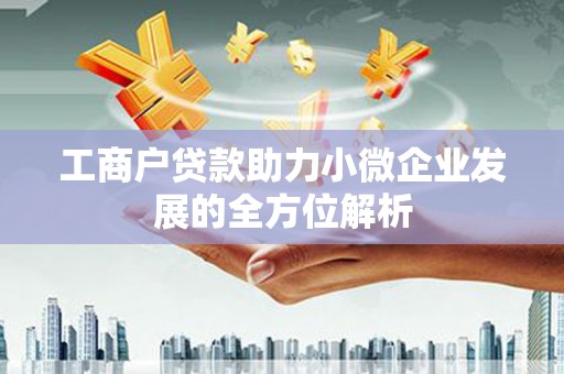 天峨工商户贷款助力小微企业发展的全方位解析
