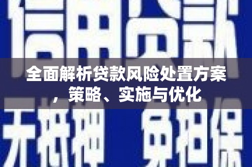 大英全面解析贷款风险处置方案，策略、实施与优化