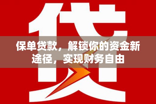 盐田保单贷款，解锁你的资金新途径，实现财务自由