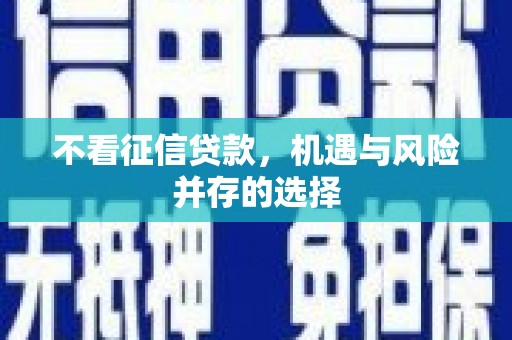 溆浦不看征信贷款，机遇与风险并存的选择